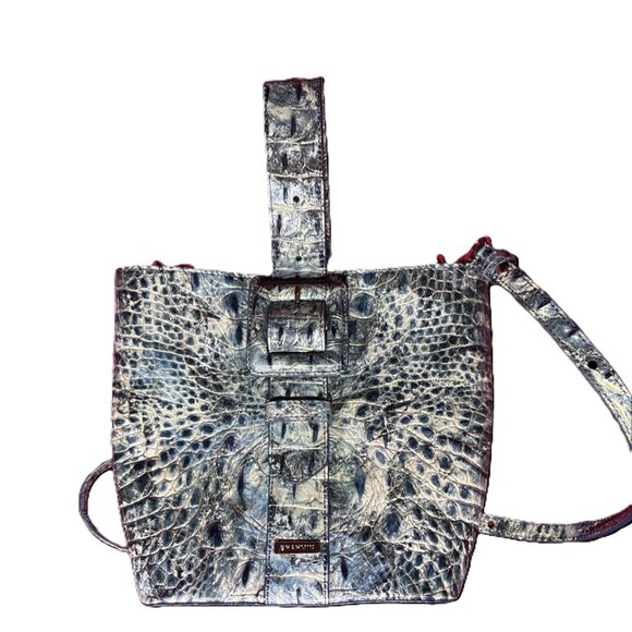 Brahmin Handbags - NWOT Brahmin Blue Crocodile Embossed Leather Bucket Bag